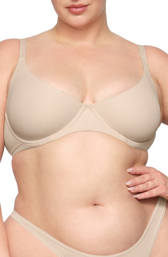 Shop Skims Fits Everybody Unlined Demi Bra In Sand