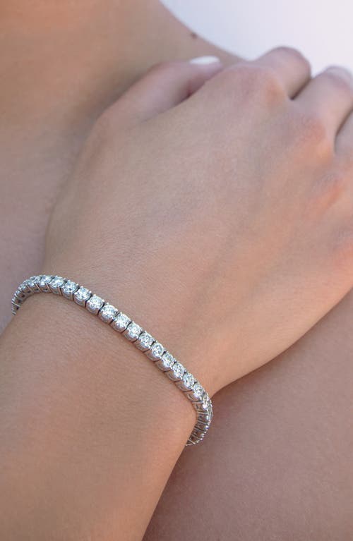 Shop Hautecarat Round Cut Lab Grown Diamond Tennis Bracelet In White Gold