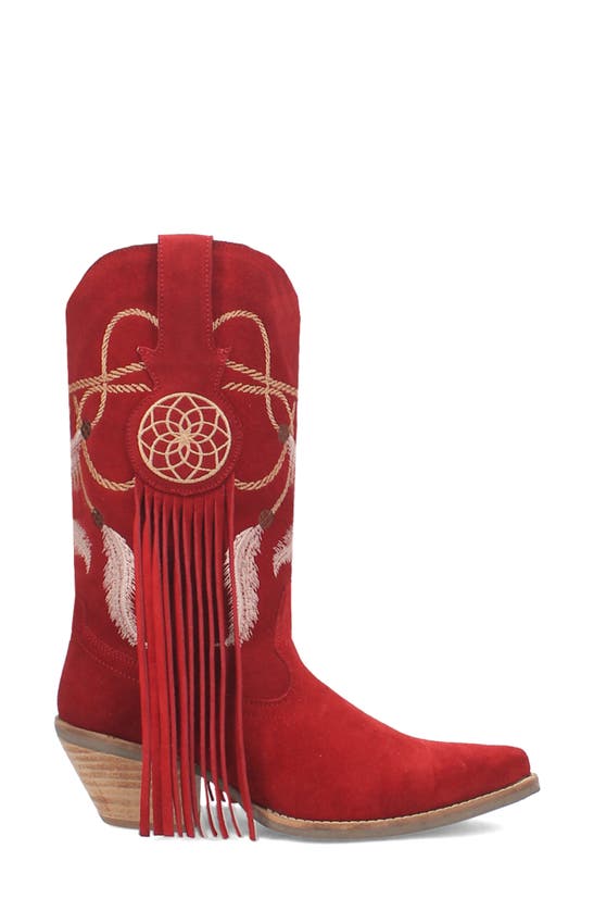 Shop Dingo Day Dream Fringe Embroidered Western Boot In Red