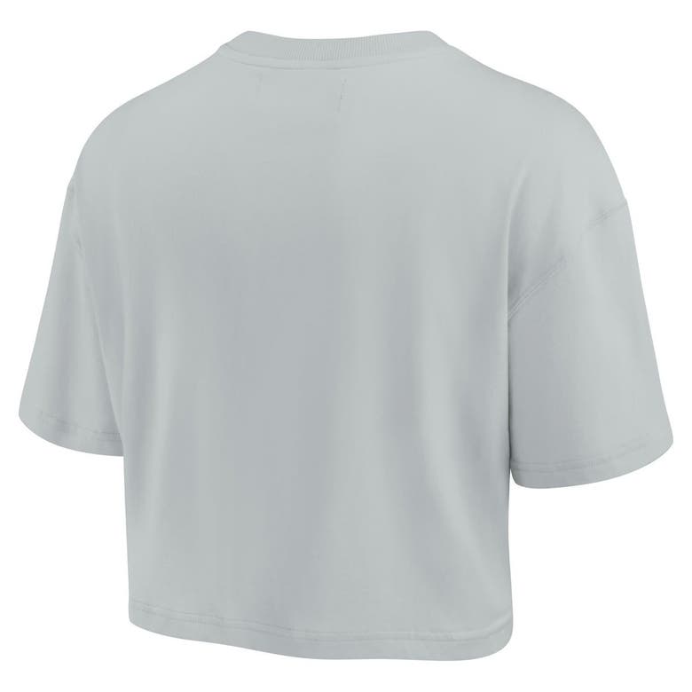 Shop Fanatics Signature Gray Green Bay Packers Elements Super Soft Boxy Cropped T-shirt