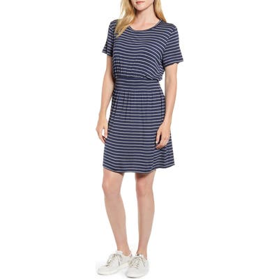 Bobeau Celeste Smocked Waist Dress, Blue