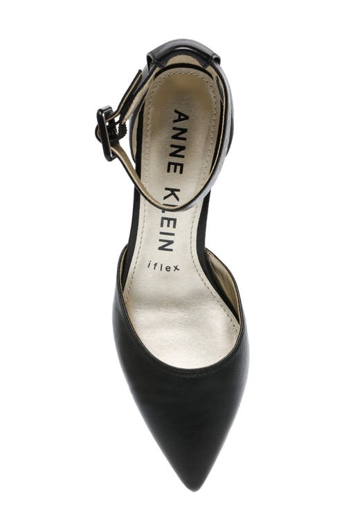 Shop Anne Klein Fabulist Ankle Strap Pump In Black Leather