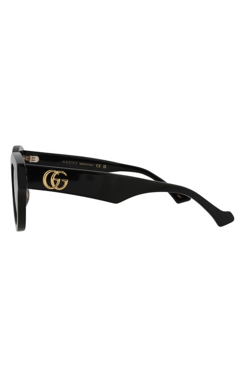 Gucci 51mm Cat Eye Sunglasses In Black Black Brown
