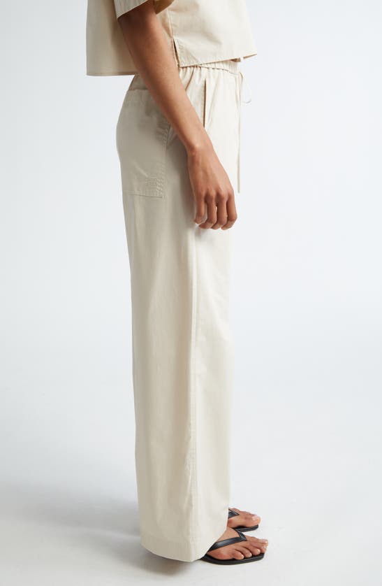 Shop Totême Toteme Organic Cotton Poplin Drawstring Pants In Stone