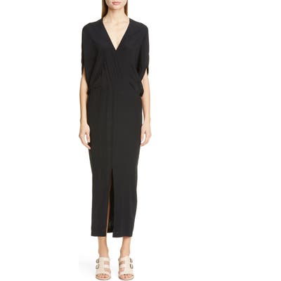 Zero + Maria Cornejo Aki Stretch Silk Charmeuse Midi Dress, Black
