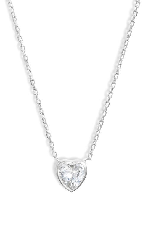 Shymi Mini Heart Bezel Pendant Necklace In Silver/white/heart