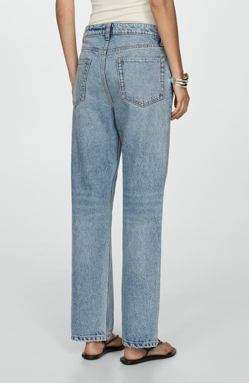 Shop Mango Baggy Straight Leg Jeans In Medium Blue