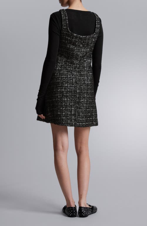 Shop & Other Stories Sleeveless Tweed Dress In Black Dark