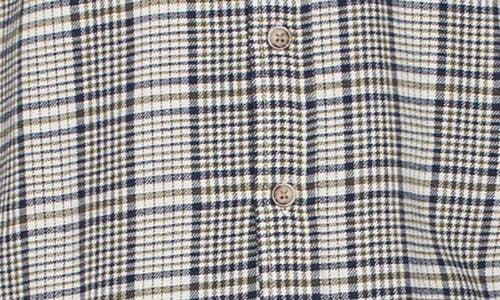 Liverpool Plaid Double Pocket Button-up Shirt In Ivory Navy Olive
