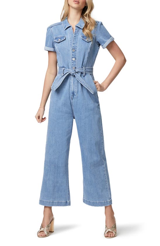 Paige Short Sleeve Anessa Jumpsuit In Blue