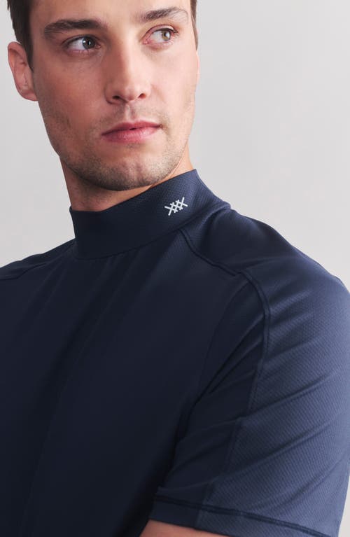 Shop Rhone Momentum Performance Short Sleeve Mock Neck Golf Top In True Navy