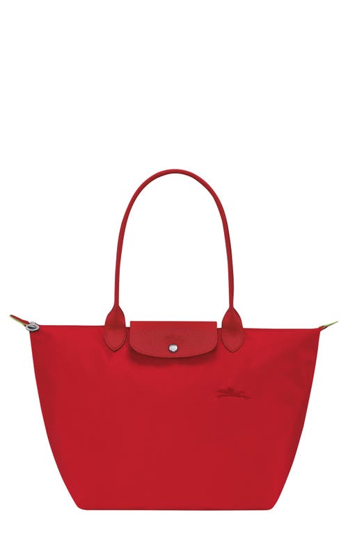 Longchamp Le Pliage Green Recycled Canvas Large Shoulder Tote in Tomato at Nordstrom