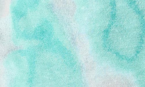 Shop Nic + Zoe Nic+zoe Watercolor Waves Tie Dye Linen Blend Cardigan In Aqua Multi