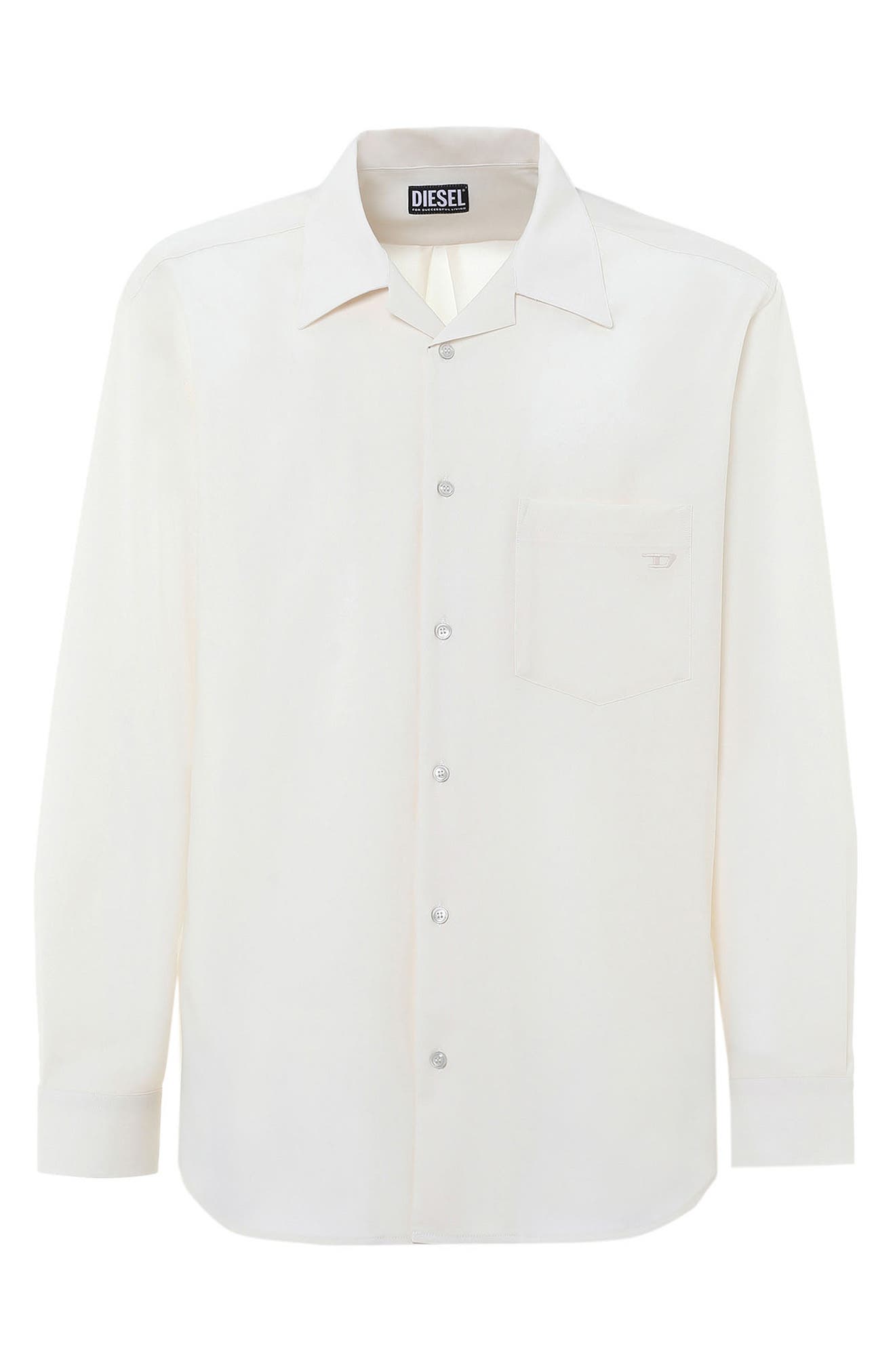 DIESEL(R) Men's Polyester & Wool Long Sleeve Button-Up Shirt in Snow/White
