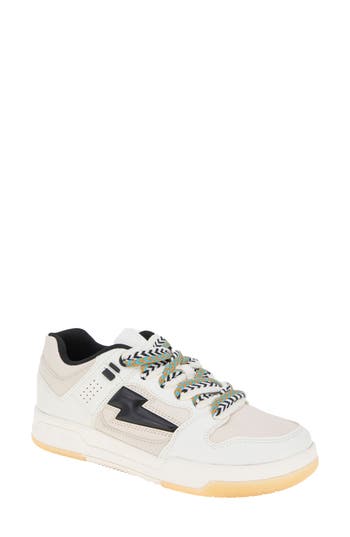 Bcbgeneration Kortni Faux Shearling Sneaker In White/black