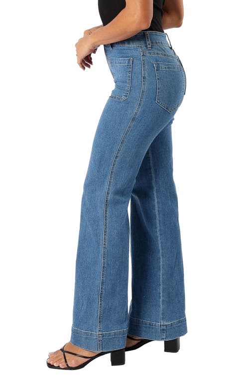 Petal And Pup Petal & Pup Nico Patch Pocket High Waist Wide Leg Jeans In Blue