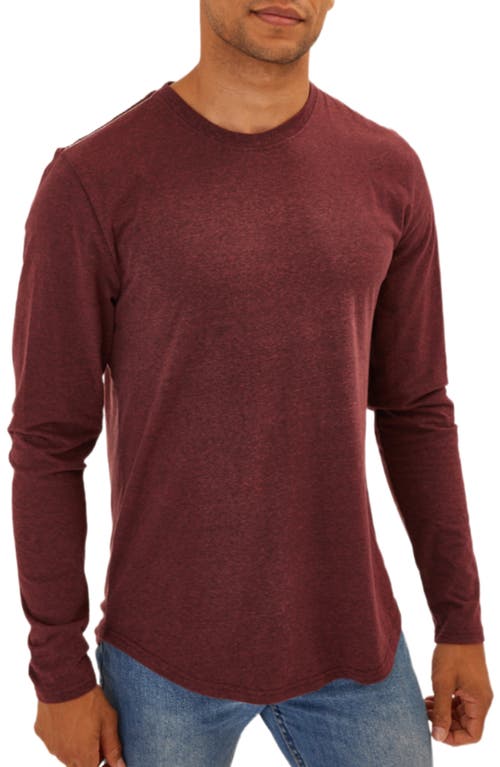Kye Slub Long Sleeve T-Shirt in Maroon Rust