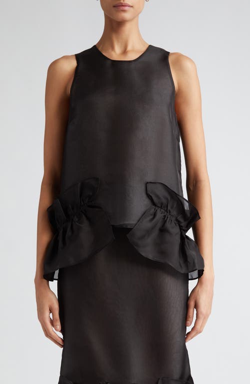 BITE Studios Frill Organic Silk Top Black at Nordstrom, Us