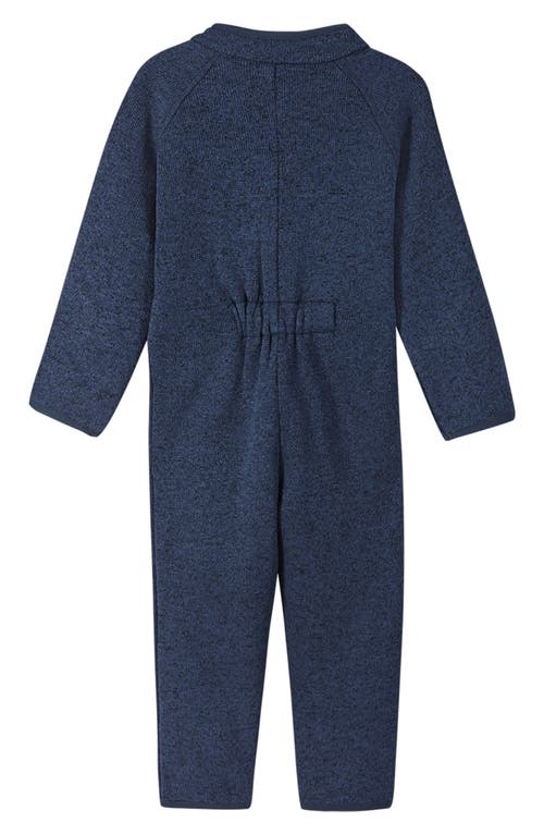 Shop Reima Tahti Fleece Romper In Jeans Blue