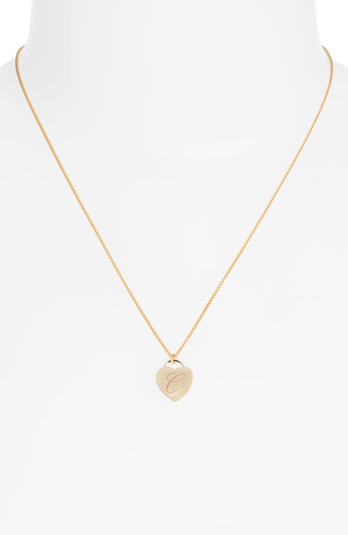 Set & Stones Alice Initial Heart Pendant Necklace In Gold/c