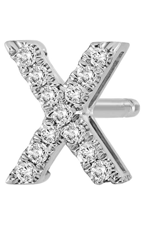 Bony Levy Single Initial Earring In White Gold/x