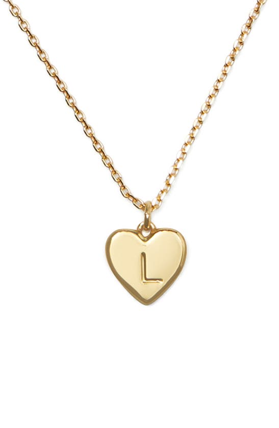 Shop Kate Spade Initial Heart Pendant Necklace In Gold - L