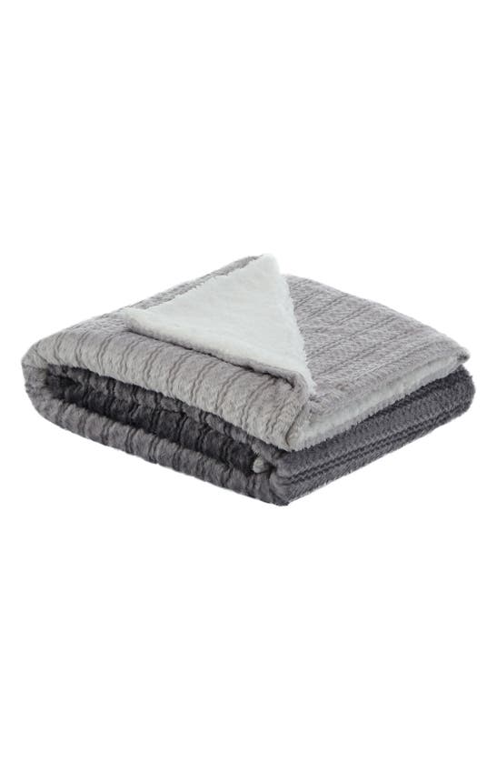 Inspired Home Jacquard Micro Plush Throw In Gray