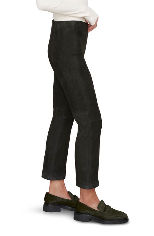 Shop Vince Geniune Suede Crop Flare Pants In Black Leaf
