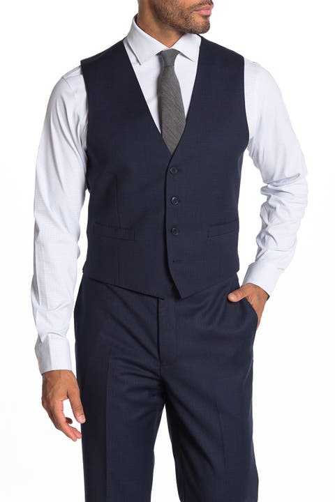 Slim Fit Suit Vest - Dark blue - Men