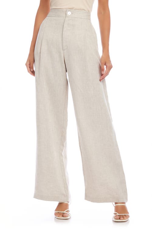 FIFTEEN TWENTY High Waist Wide Leg Linen Pants in Oat at Nordstrom, Size Small