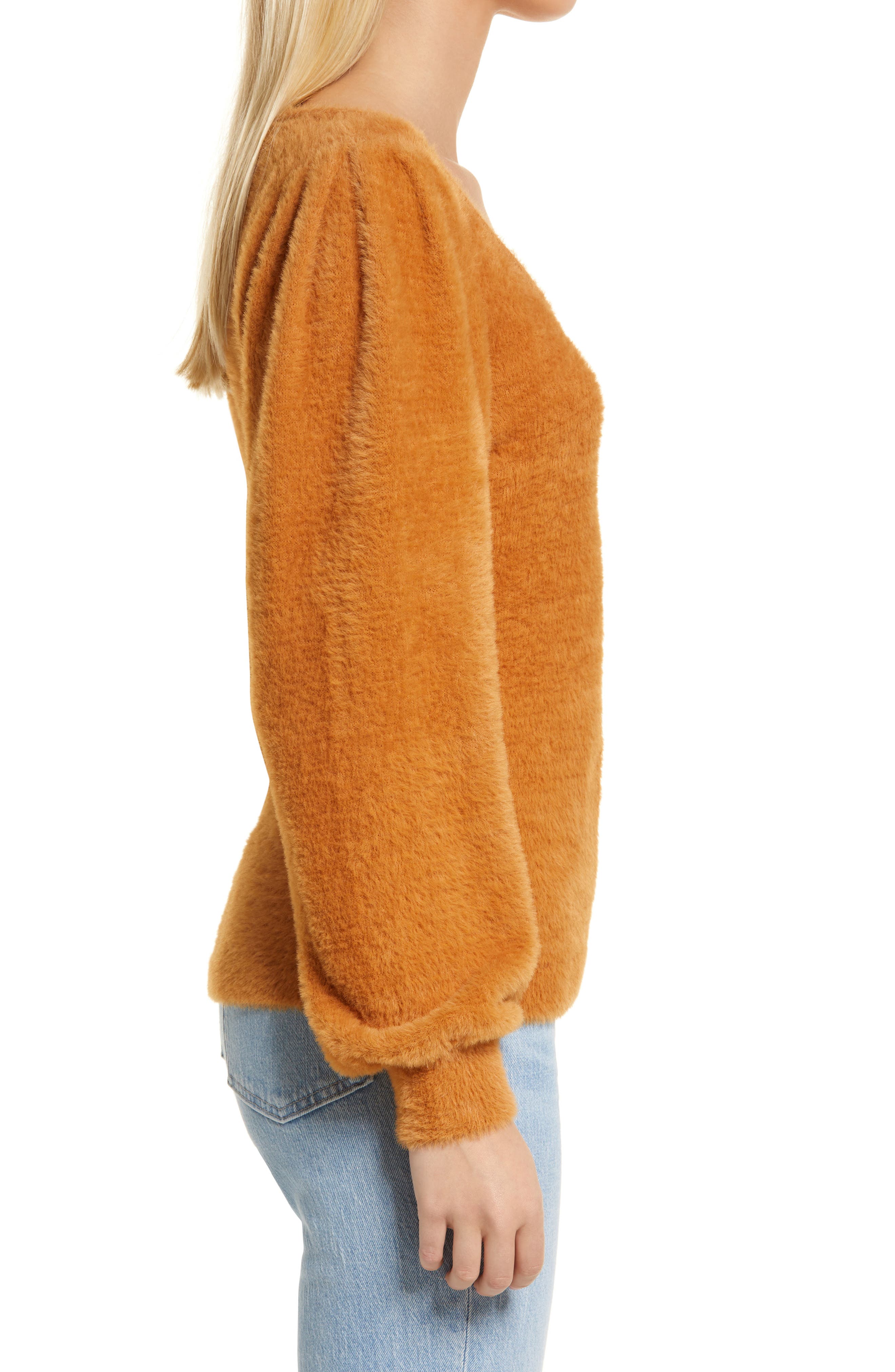 brown fuzzy sweater