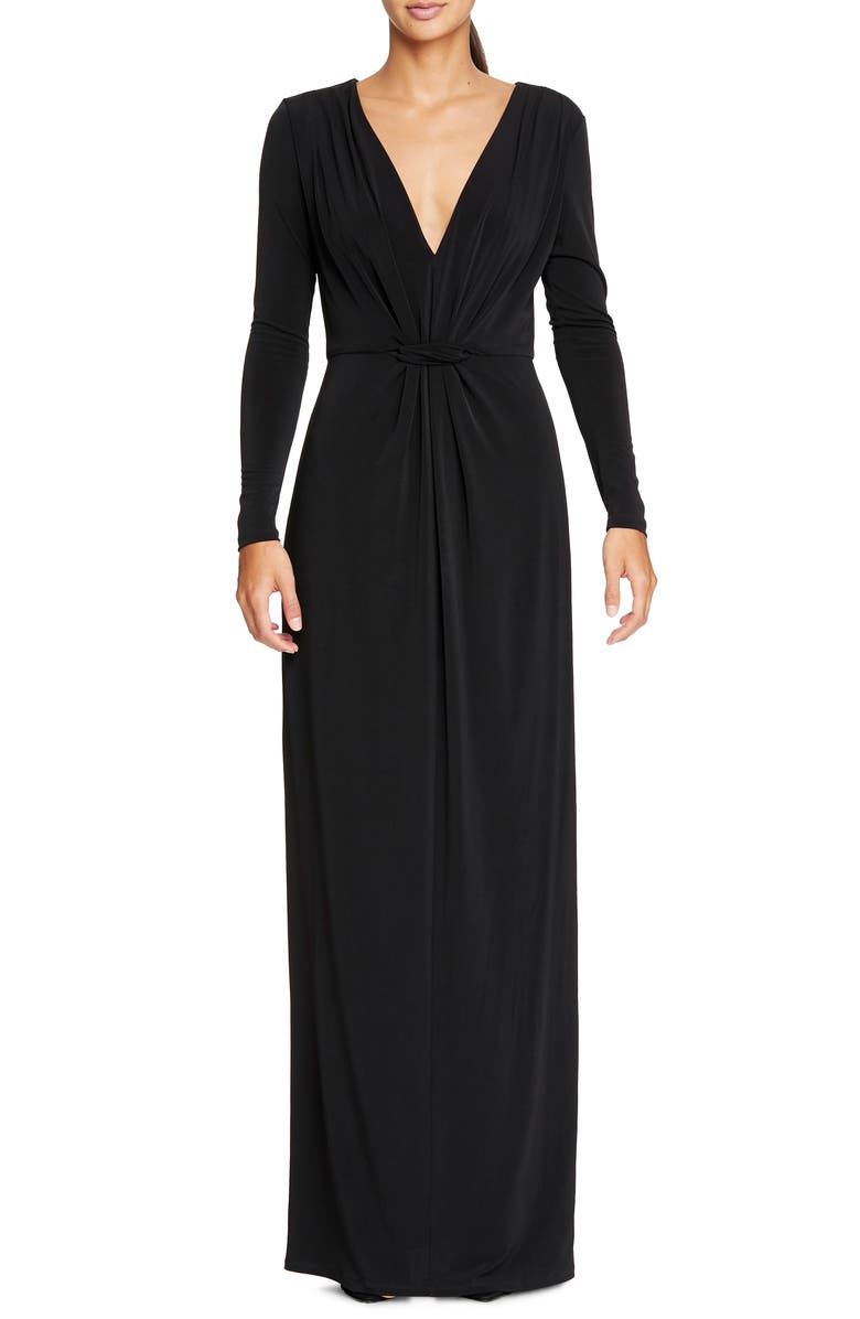 Halston Heritage Long Sleeve Ruched Jersey Gown | Nordstrom
