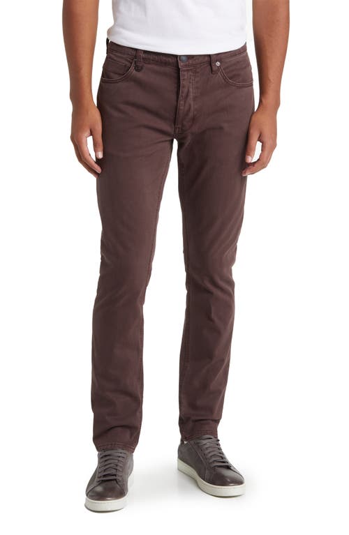 Lou Slim Fit Twill Jeans in Washed Oxblood