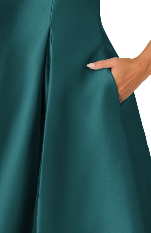 Shop Adrianna Papell Sleeveless Mikado Fit & Flare Midi Dress In Lily Teal