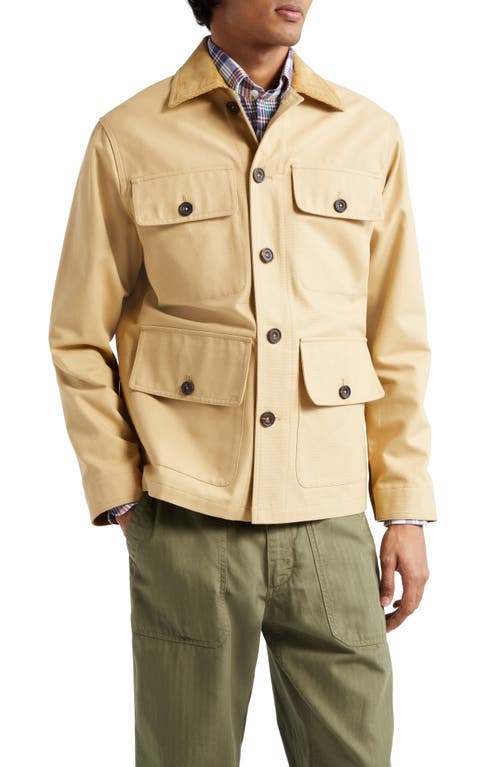 Shop Drake's Cotton Canvas Utility Jacket In Sable