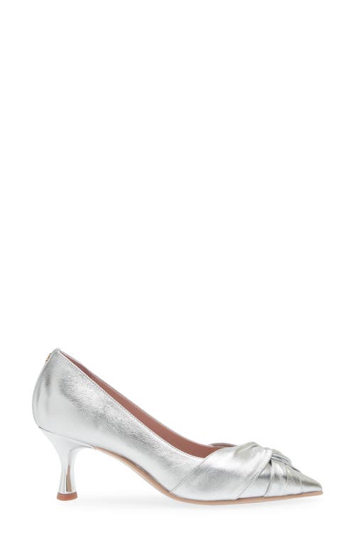 Naot Harlow Pointed Toe Pump In Silver Metallic Leather