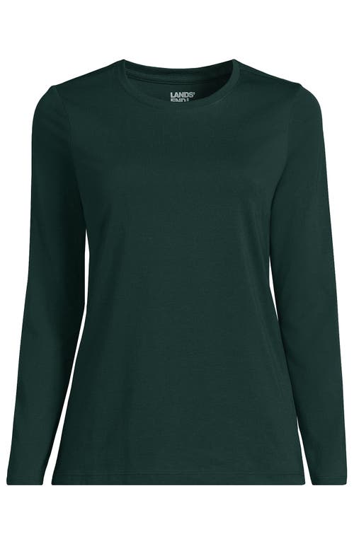 Shop Lands' End Plus Size Relaxed Supima Cotton Long Sleeve Crew Neck T-shirt In Deep Forest