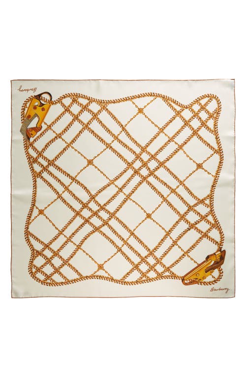 burberry Spear Chain Print Square Silk Scarf in Gold at Nordstrom