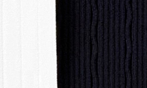 Endless Rose Contrast Trim Long Sleeve Rib Minidress In Black/white