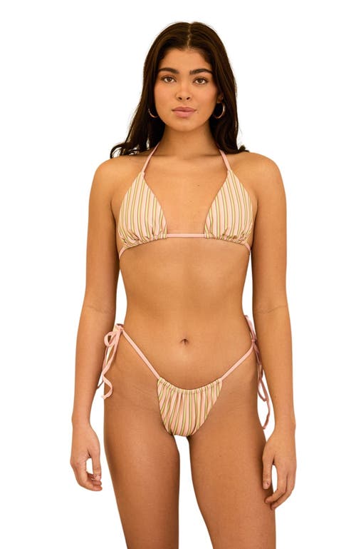 Shop Dippin Daisys Palm Tie Back Triangle Bikini Top In Nostalgia Stripe