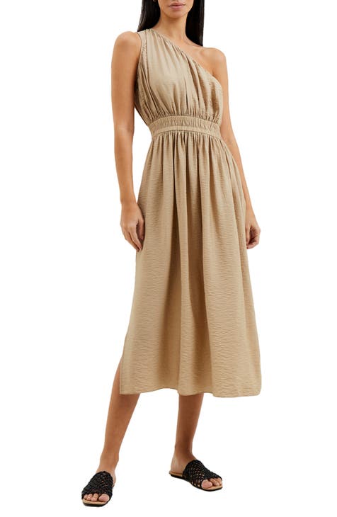 Faron One-Shoulder Crinkle Dress
