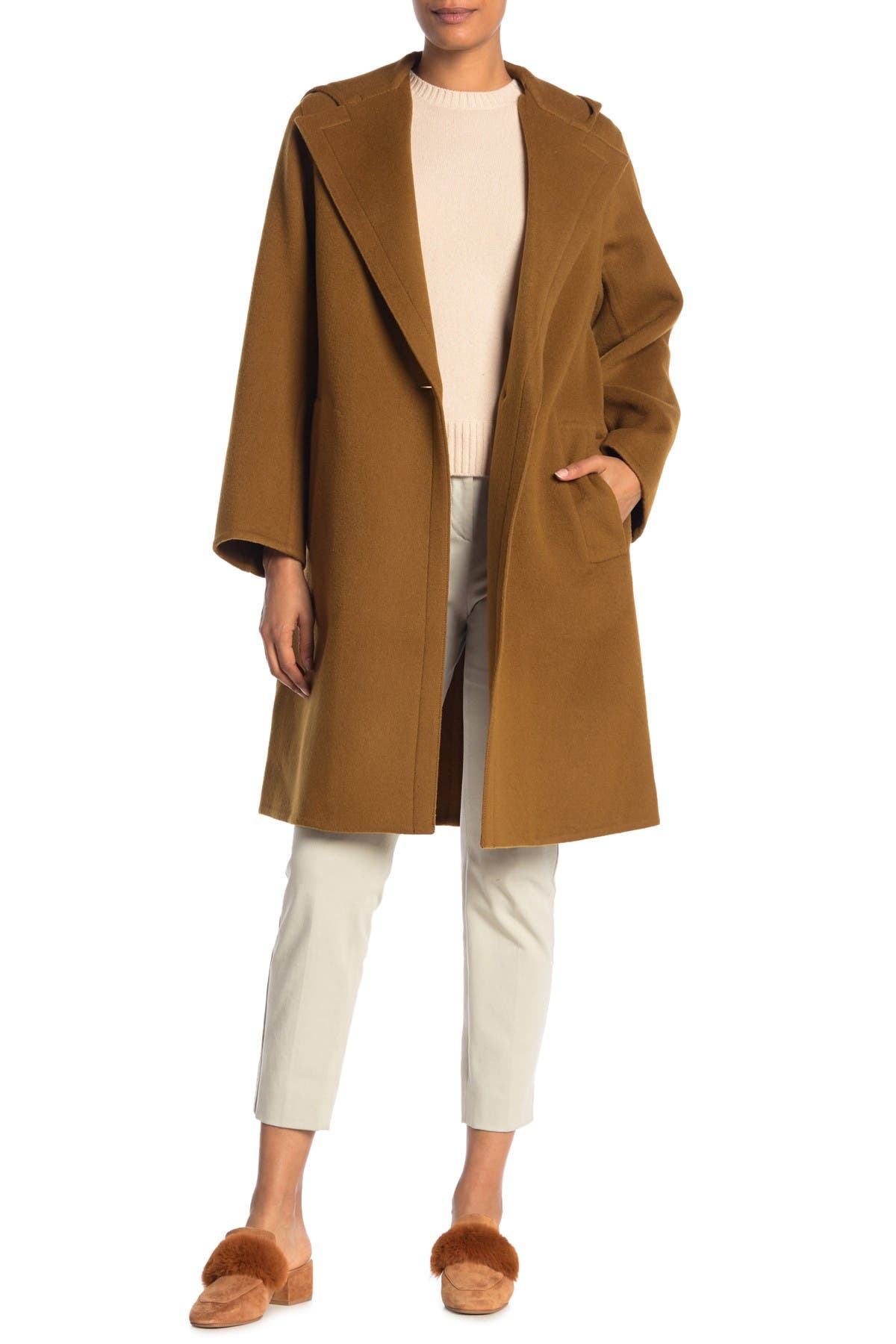 Vince | Wool Blend Hooded Coat | Nordstrom Rack
