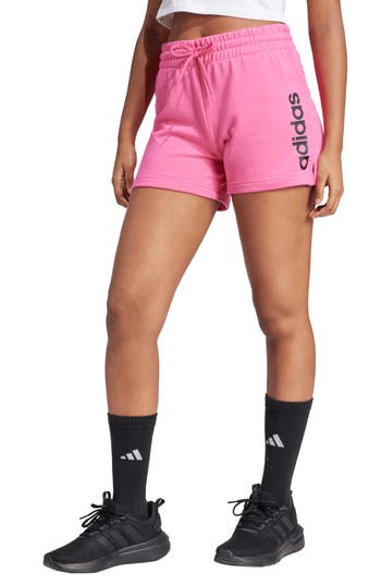 Adidas Originals Adidas Sportswear Essentials Linear French Terry Shorts In Pink