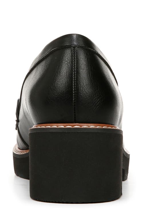 Naturalizer Dylan Womens Leather Slip On Loafer Heels In Black Faux Leather