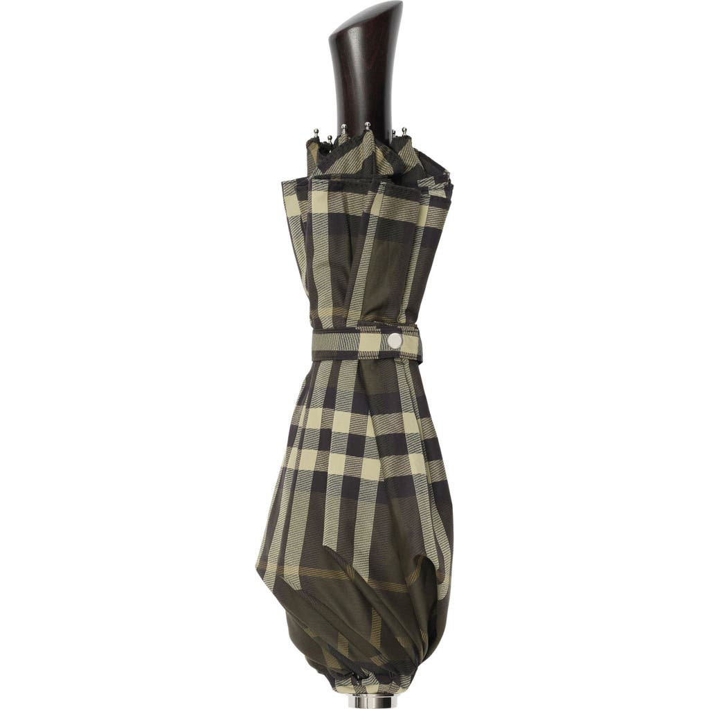 Burberry Georgie Check Compact Umbrella In Heath Ip Check