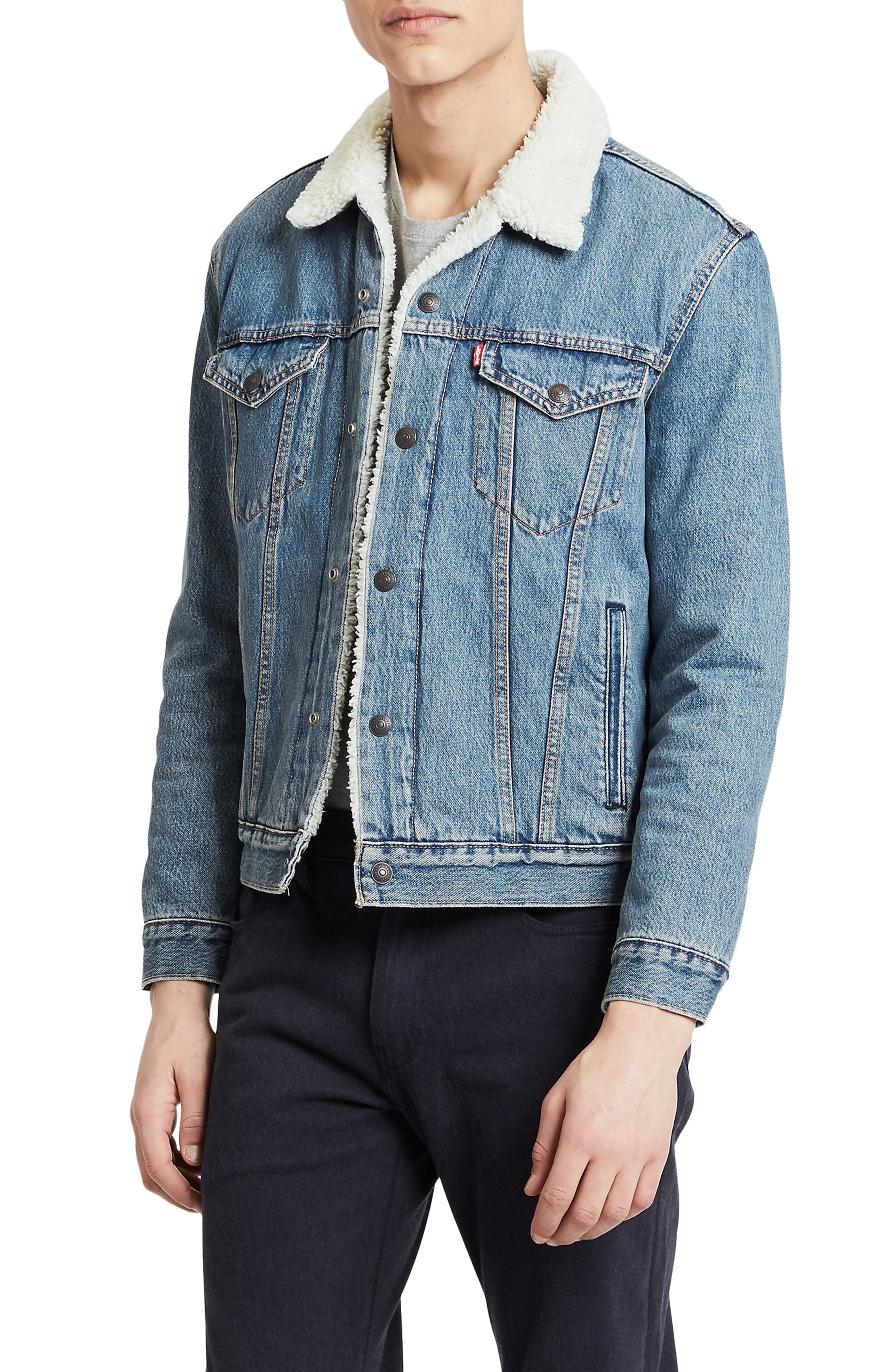 Levi's faux fur denim trucker jacket Clearance