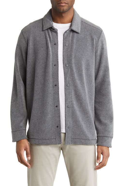 Johnston & Murphy Reversible Fleece Shirt Jacket in Dark Charcoal