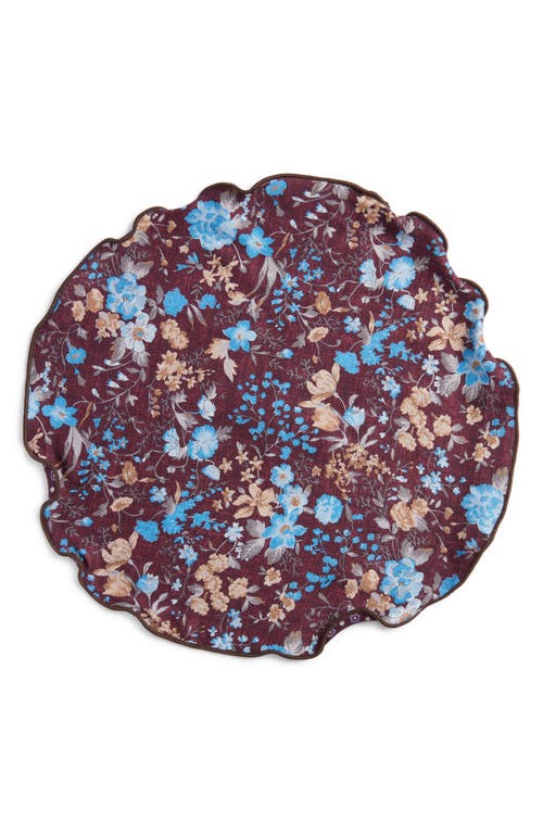 Shop Edward Armah Floral & Diamond Medallion Reversible Silk Pocket Circle In Plum