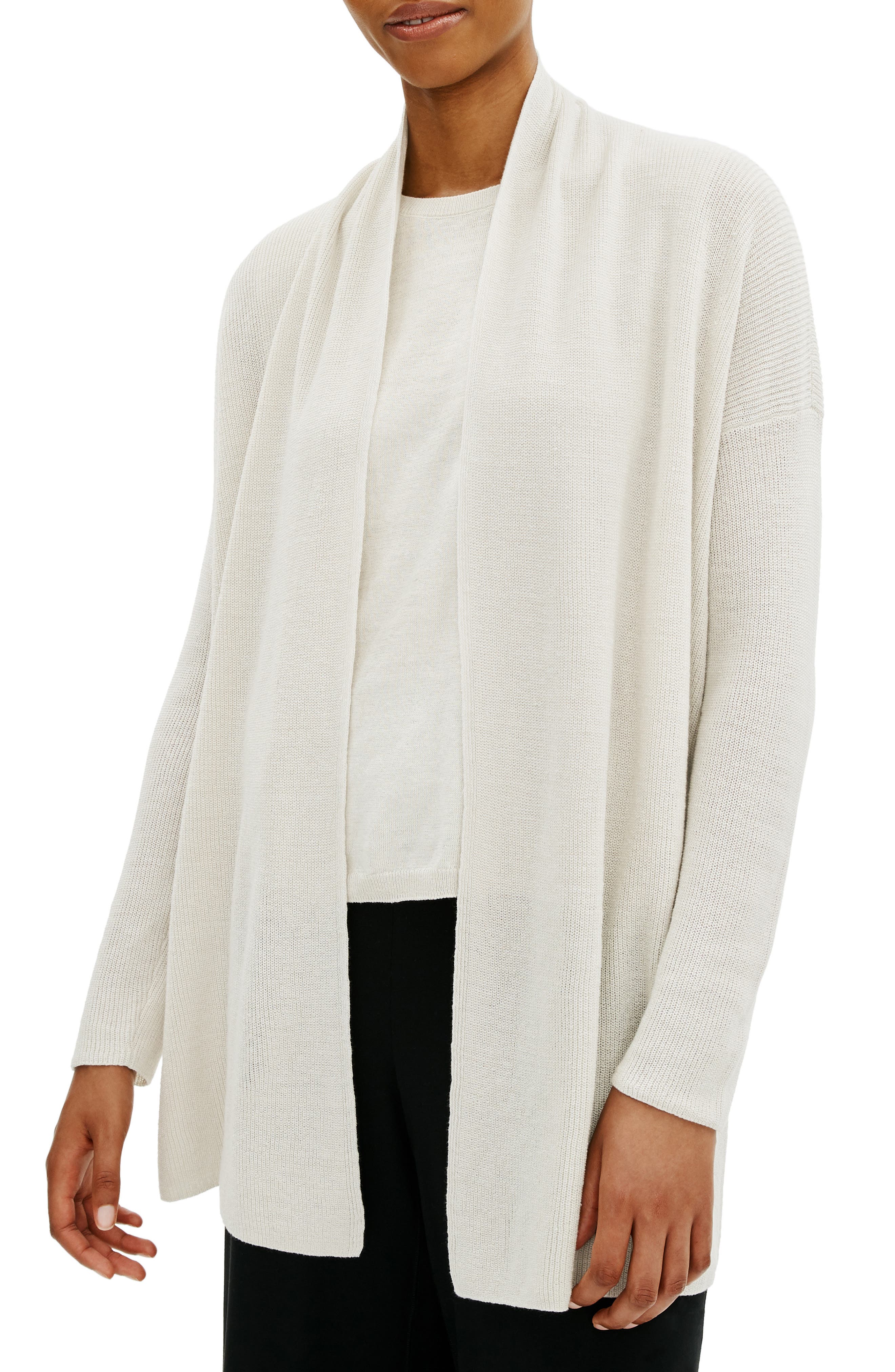 eileen fisher silk cotton cardigan