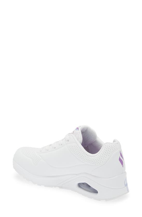 Shop Skechers X James Goldcrown Uno Spread The Love Sneaker In White/ Purple